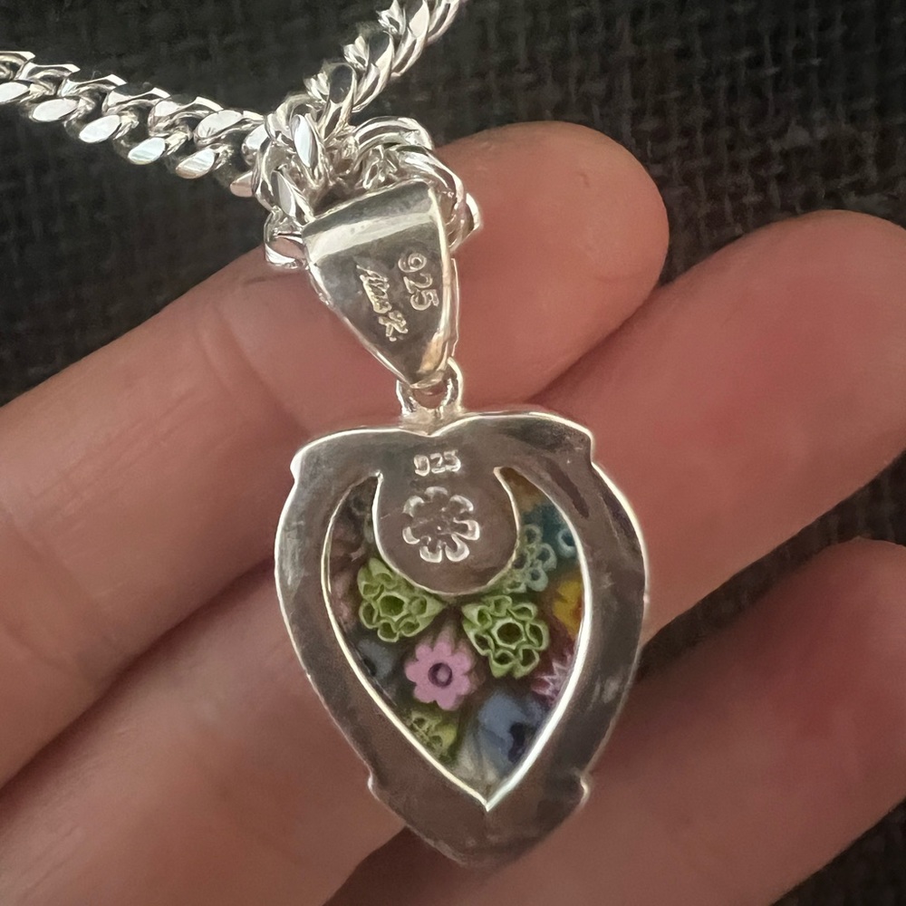 Alan K millefiori sterling silver necklace - Picture 3 of 8